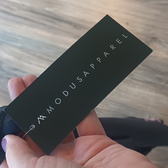 NWT Modus Apparel feel better do better pink and black leggings size XS - Picture 6 of 9